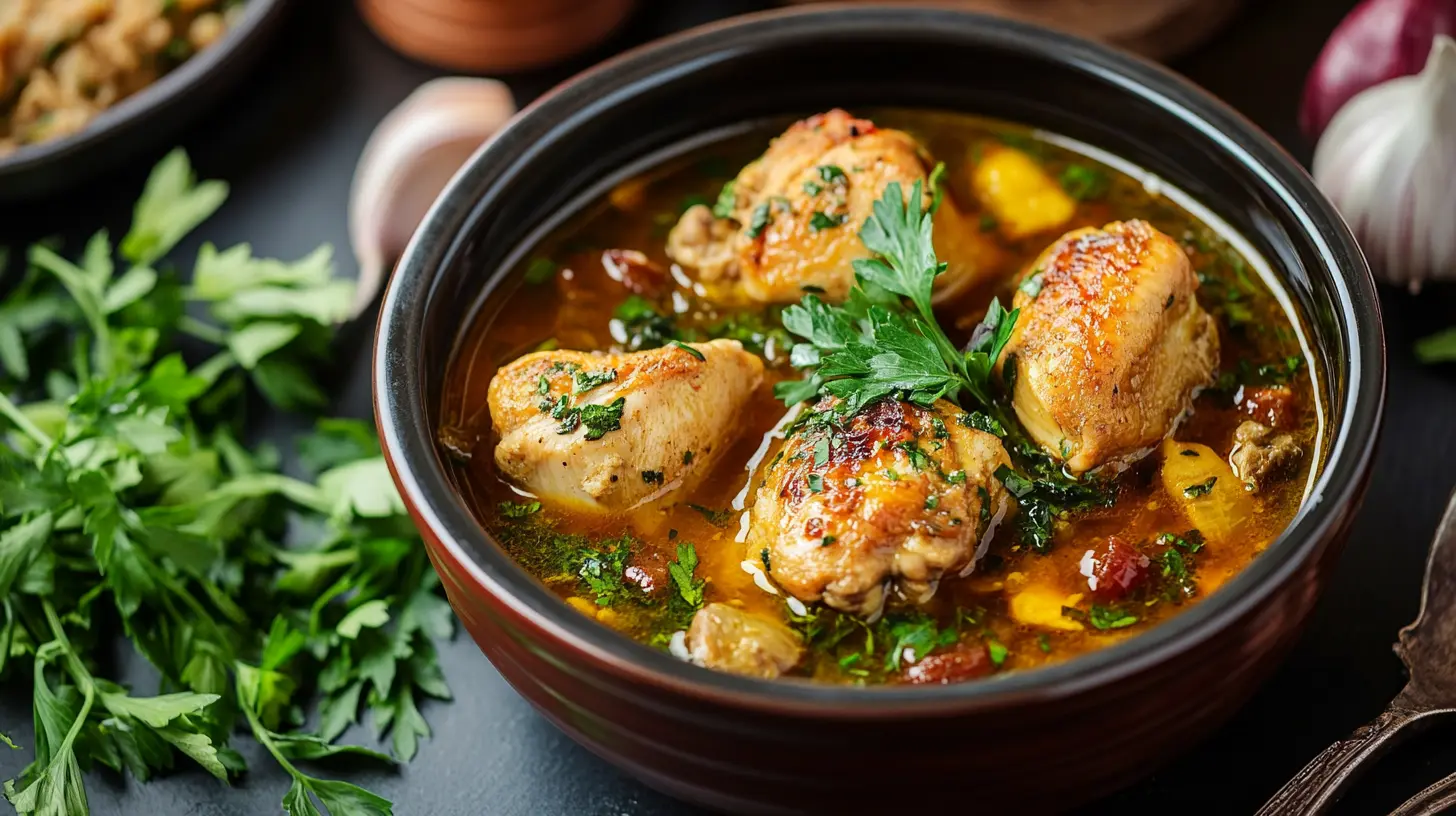 Slow cooker chicken recipes prepared and served on a table.